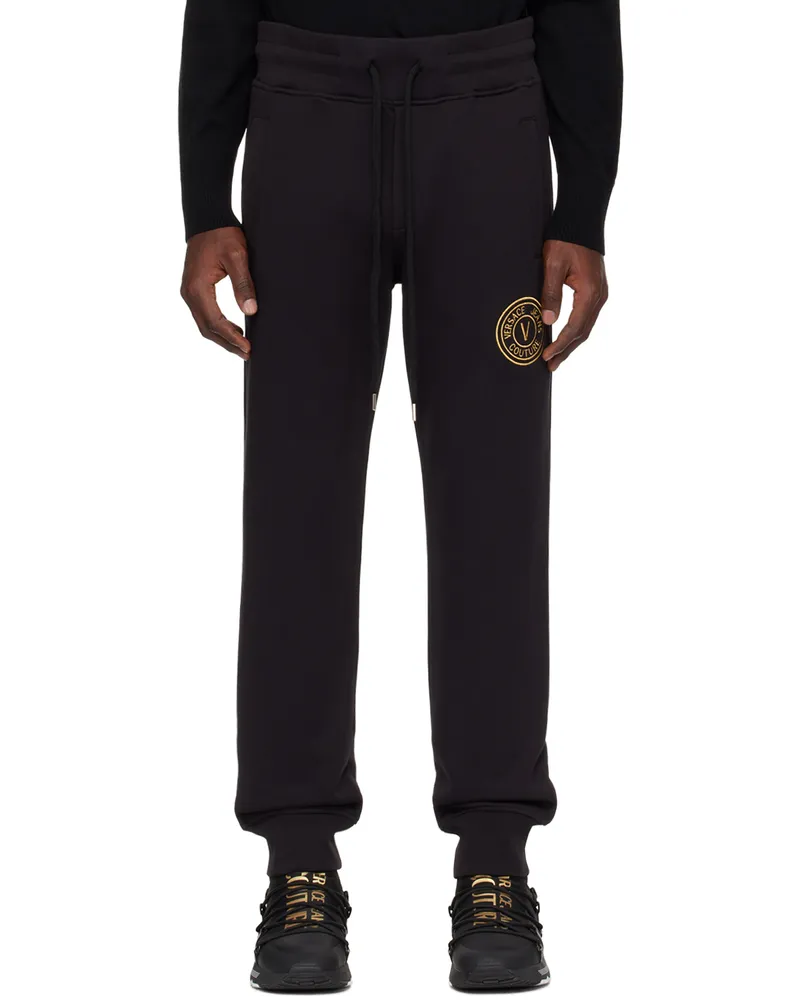 Versace Jeans Black V-Emblem Sweatpants Eg89