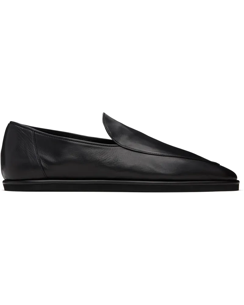 AURALEE Black Soft Leather Loafers Black