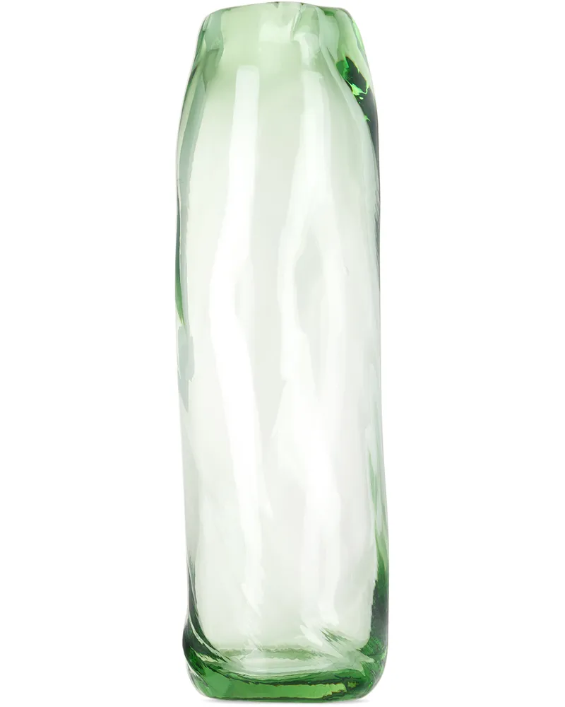 ferm LIVING Green Tall Water Swirl Vase Clear