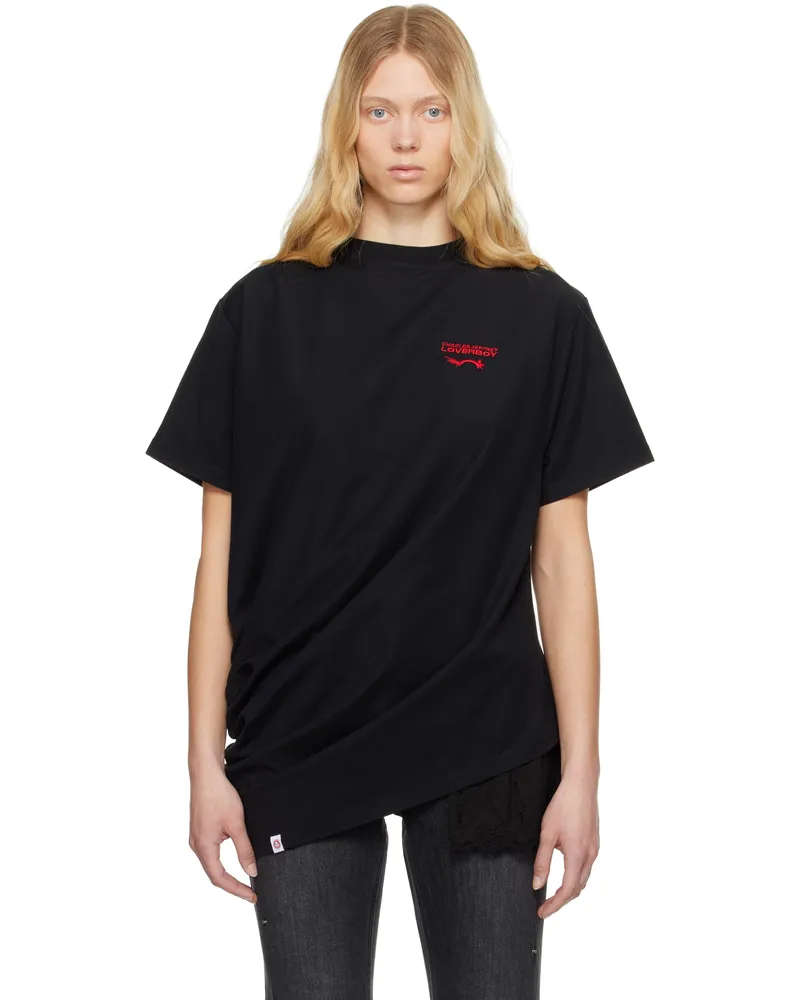 Charles Jeffrey Loverboy Black Topsy Turvy T-shirt Black