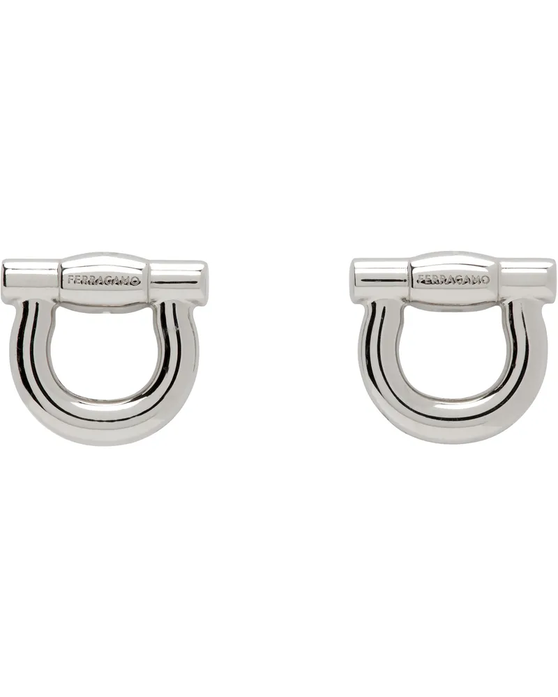 Ferragamo Silver Gancini Cuff Links Gem