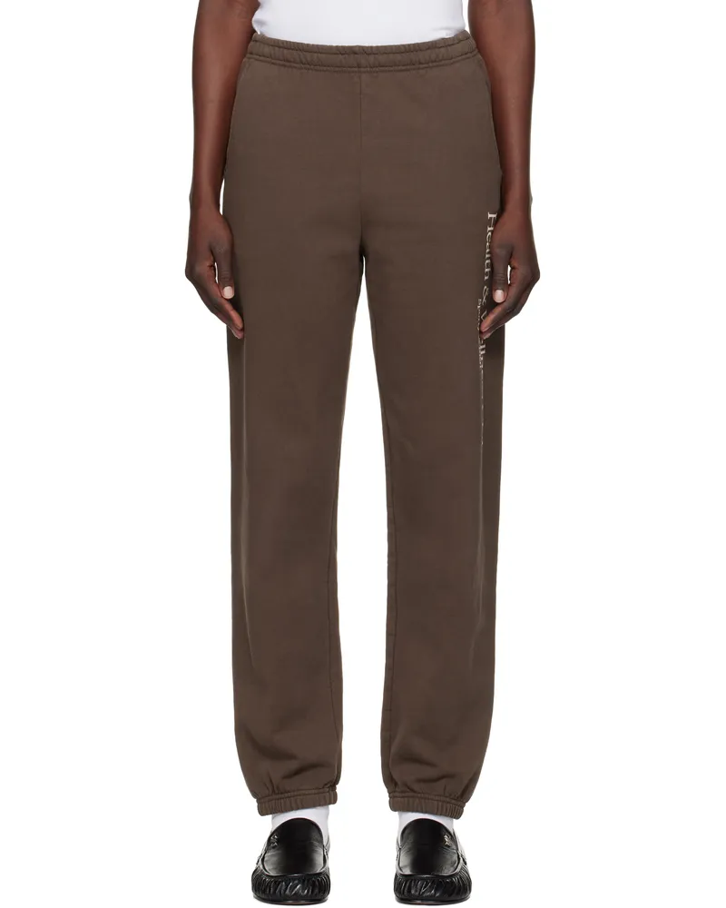 SPORTY & RICH Brown H&W Crest Sweatpants 10