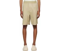 Khaki Embroidered Shorts