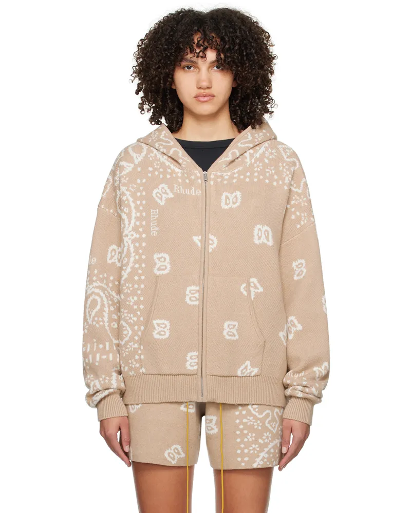 RHUDE Beige Jacquard Hoodie 0517