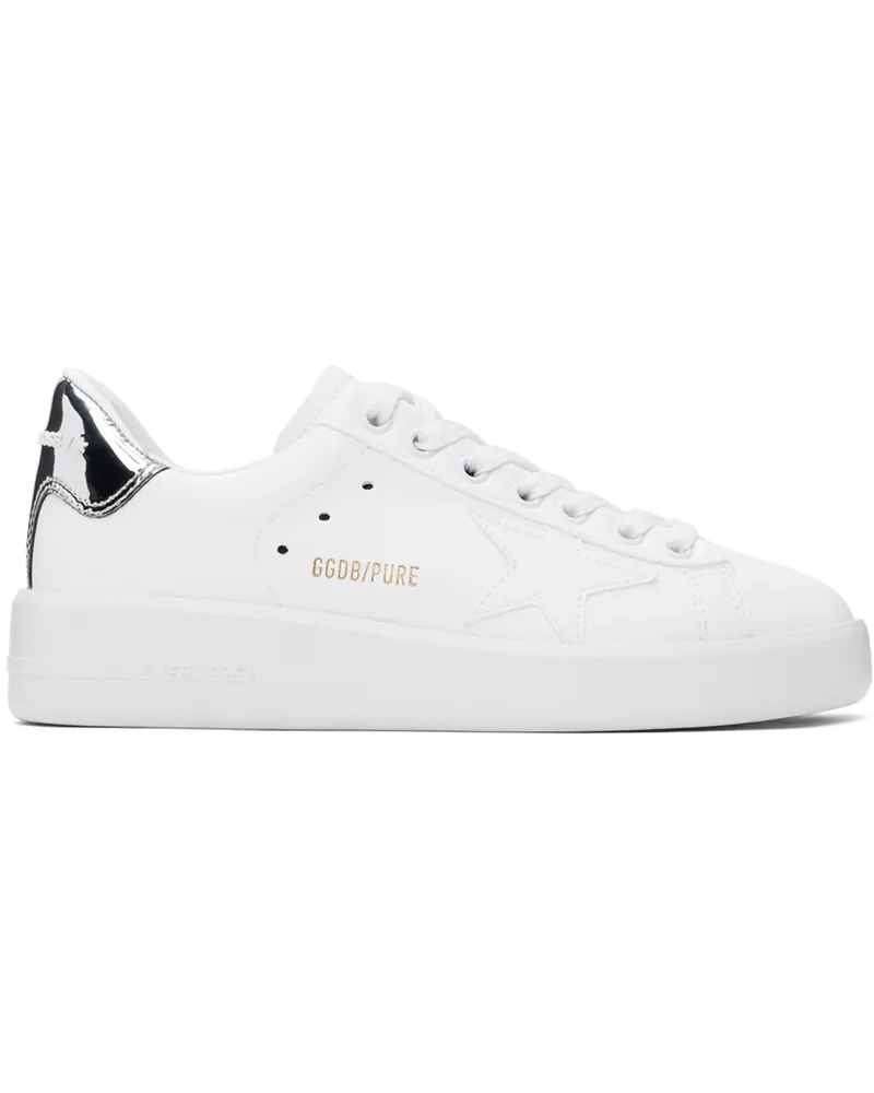 Golden Goose White & Silver Bio-Based Purestar Sneakers 80185