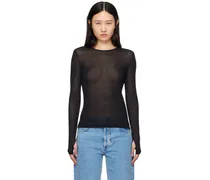 Black Transparent Long Sleeve T-Shirt