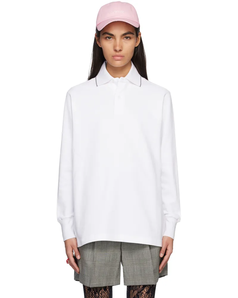 WE 11 DONE White Scalloped Edge Polo White