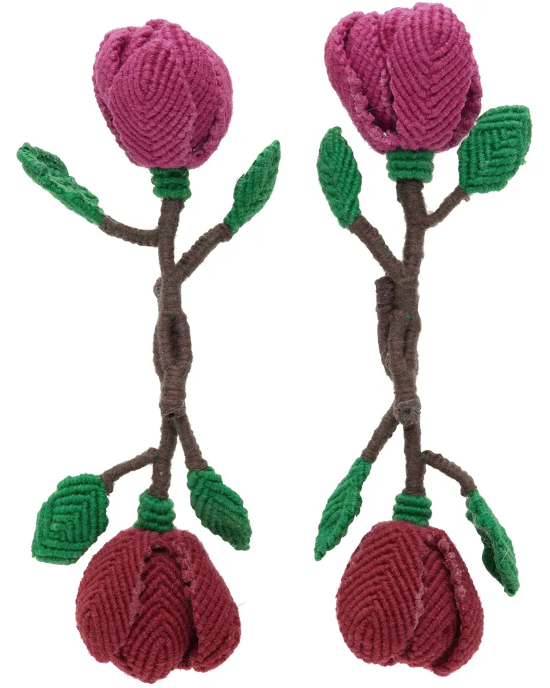 CHOPOVA LOWENA SSENSE Exclusive Multicolor Rose Earrings Hot