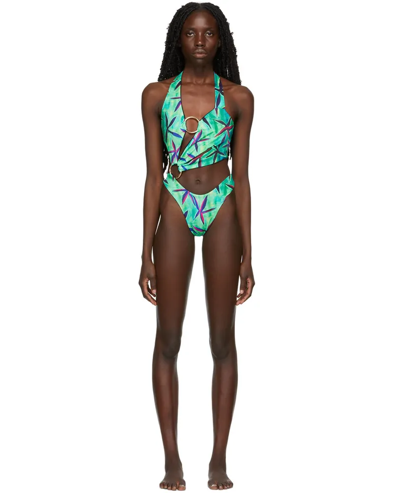 Louisa Ballou Blue & Green Sex Wax One-Piece Swimsuit Starfish