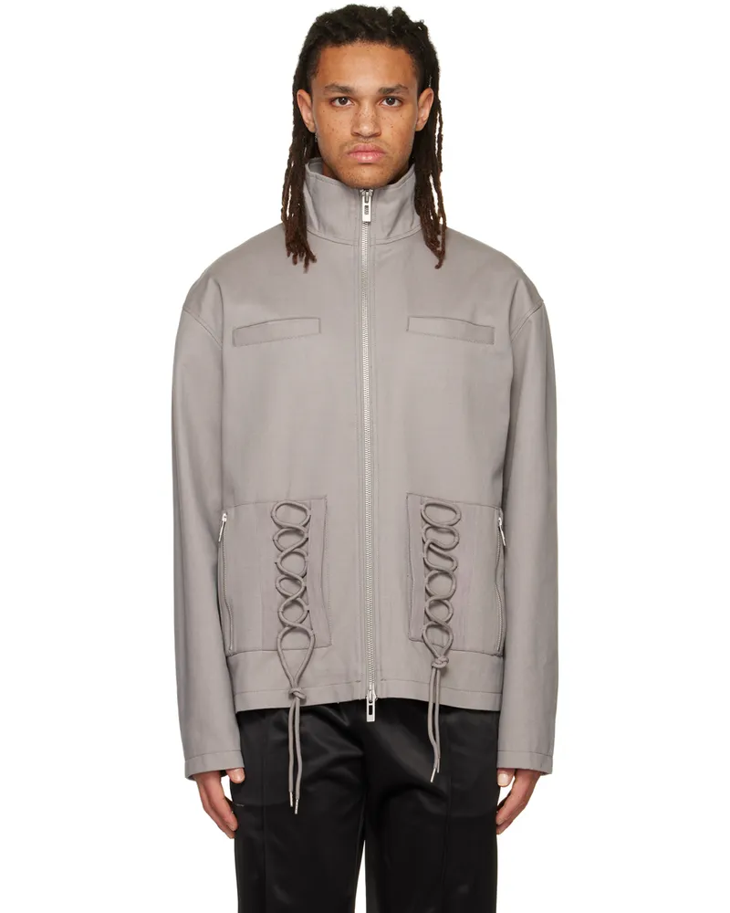 Han Kjøbenhavn Gray Lace-Up Jacket Grey