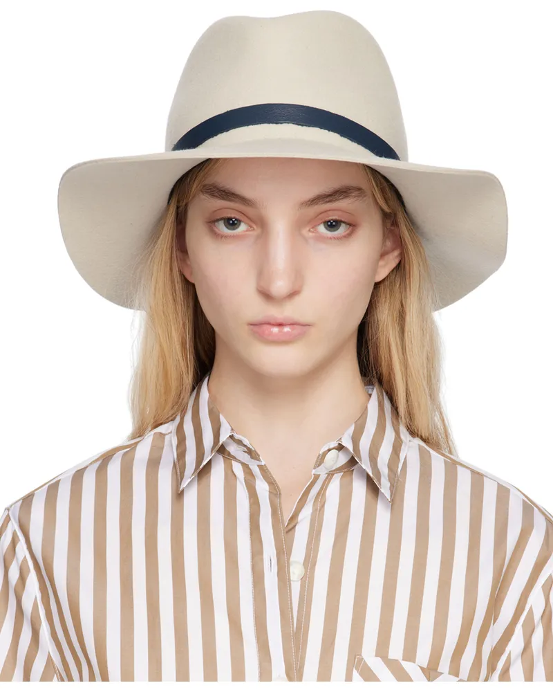 Rag & Bone Gray Finley Packable Fedora Parchment