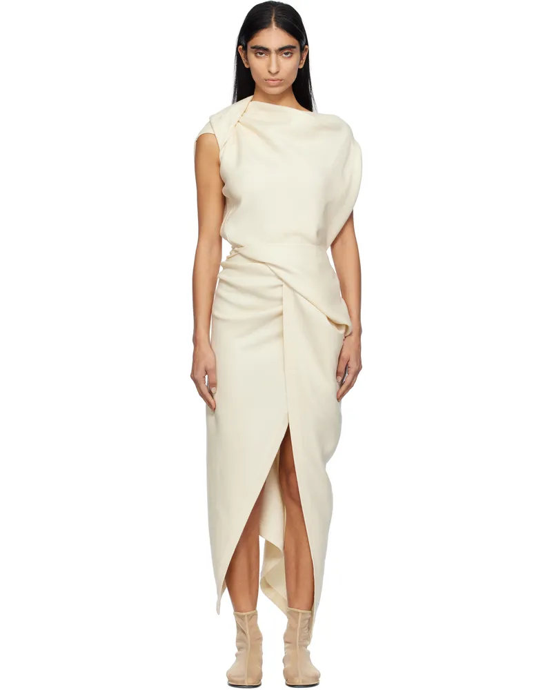 Issey Miyake Off-White Entwine Maxi Dress 06
