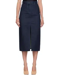 16ARLINGTON Indigo Ille Denim Midi Skirt Profondo