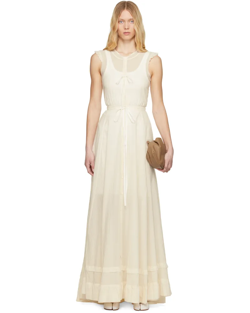 Maison Margiela Off-White Cotton Voile Maxi Dress 102