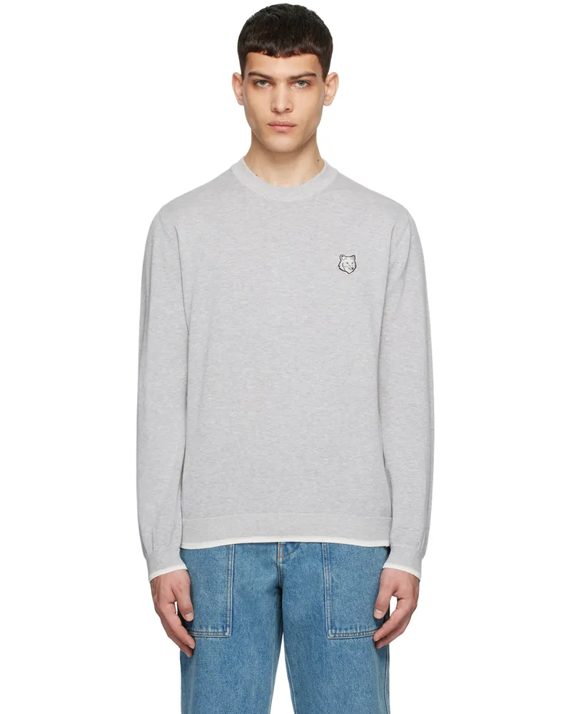 Kitsuné Gray Bold Fox Head Sweater H150