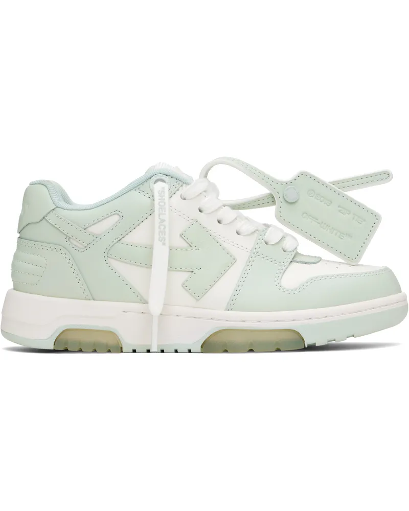 OFF-WHITE White & Green Out Of Office Calf Leather Sneakers White