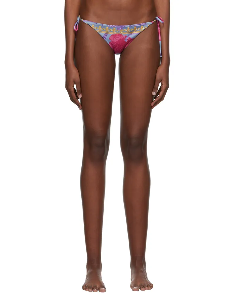 Versace Blue Polyester Bikini Bottom 5v250