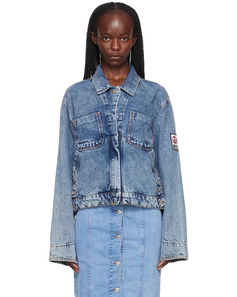 Moschino Blue Vented Denim Jacket A1282