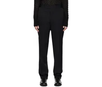 Black Button Tab Trousers