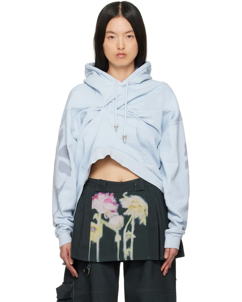Collina Strada Blue Draped Hoodie Sky