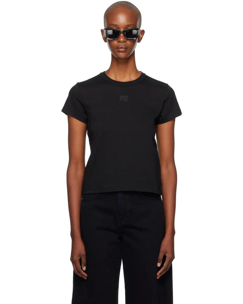 Alexander Wang Black Puff Logo Shrunken T-shirt Black