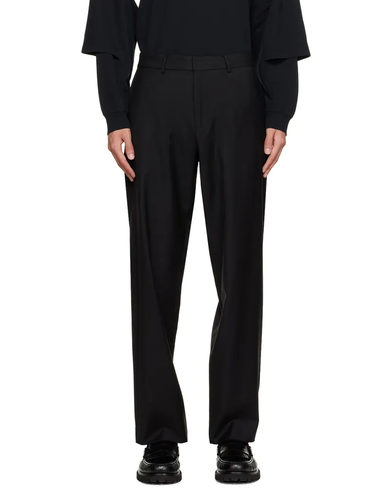 Wynn Hamlyn Black Straight Trousers Black