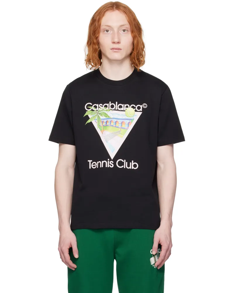 Casablanca Paris SSENSE Exclusive Black 'Tennis Club' Icon T-Shirt Black