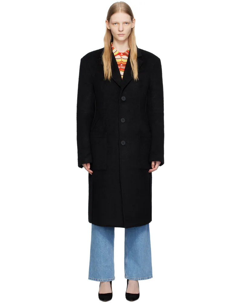 Eckhaus Latta Black Form Coat Raven
