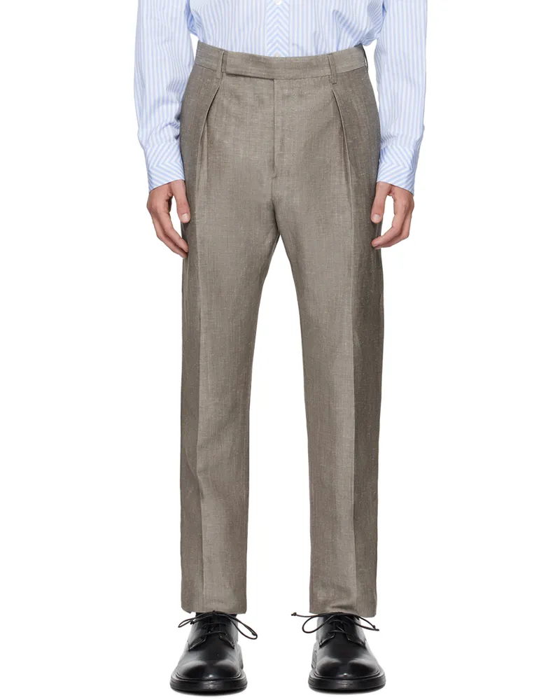 Paul Smith Taupe Creased Trousers 61