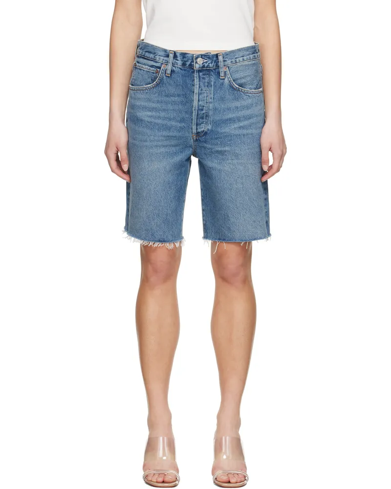 AGOLDE Blue 90's Denim Shorts Ruin