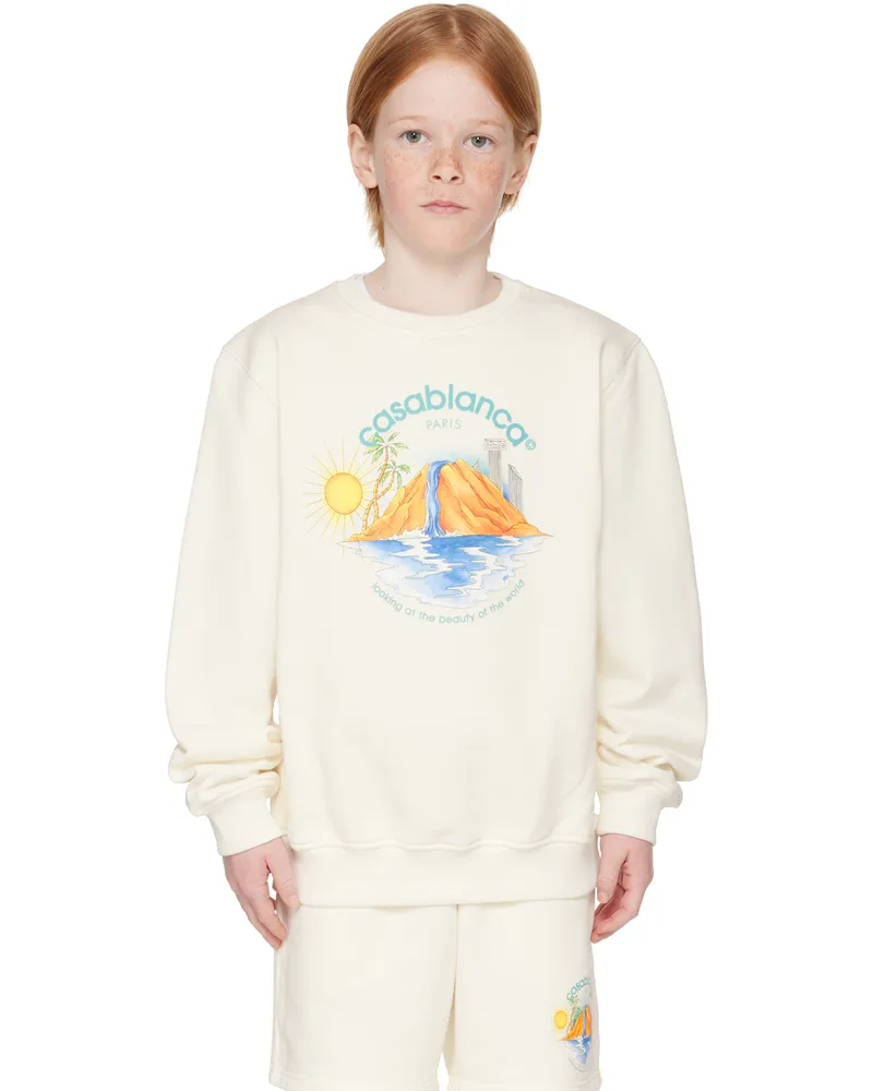 Casablanca Paris Kids Off-White Oasis Sweatshirt Off