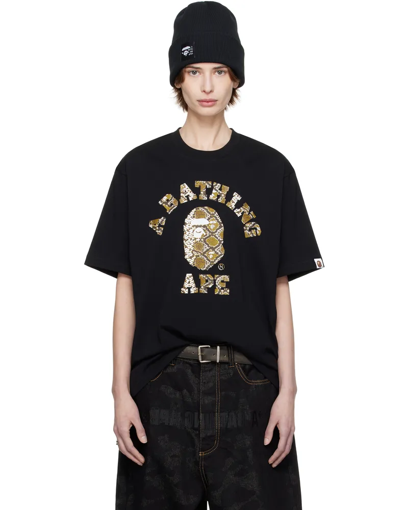 BAPE SSENSE Exclusive Black Printed T-shirt Bkx