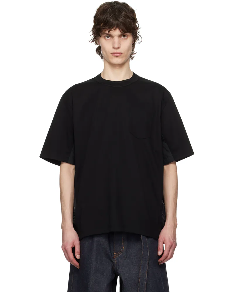 Sacai Black Cotton Jersey T-shirt 001