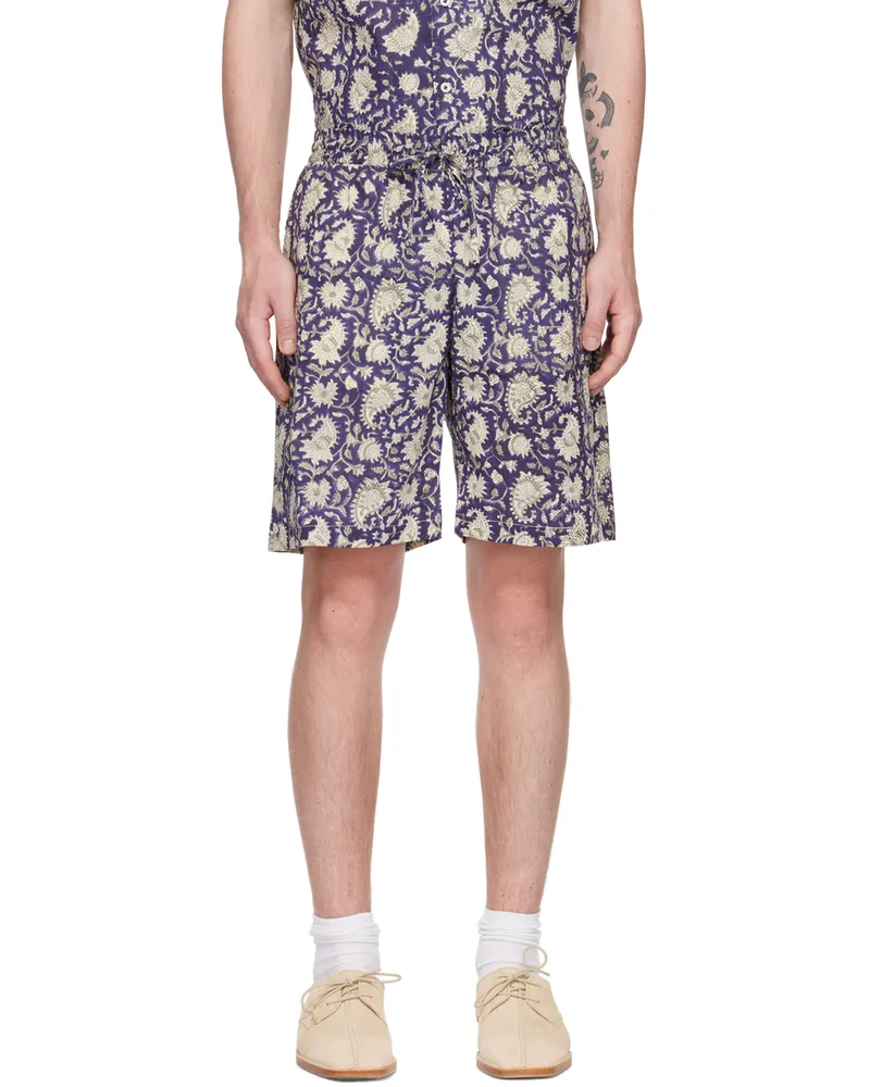 De Bonne Facture Purple Easy Shorts Fleurs