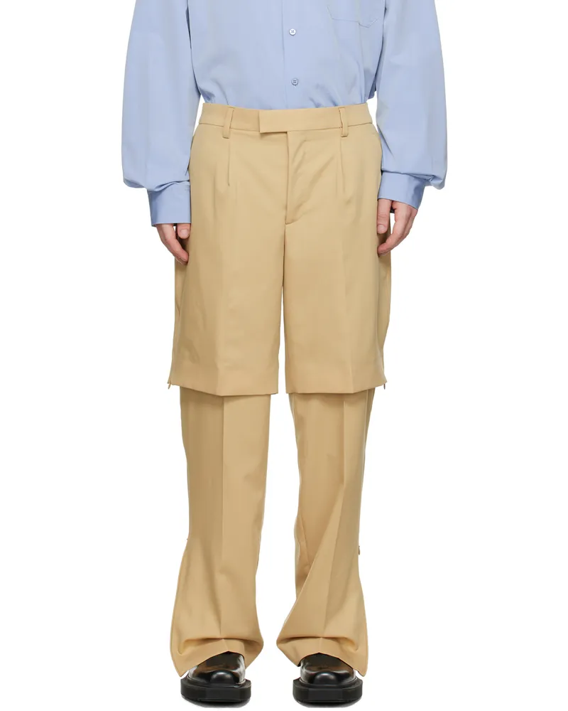 VTMNTS Tan Layered Trousers Salted