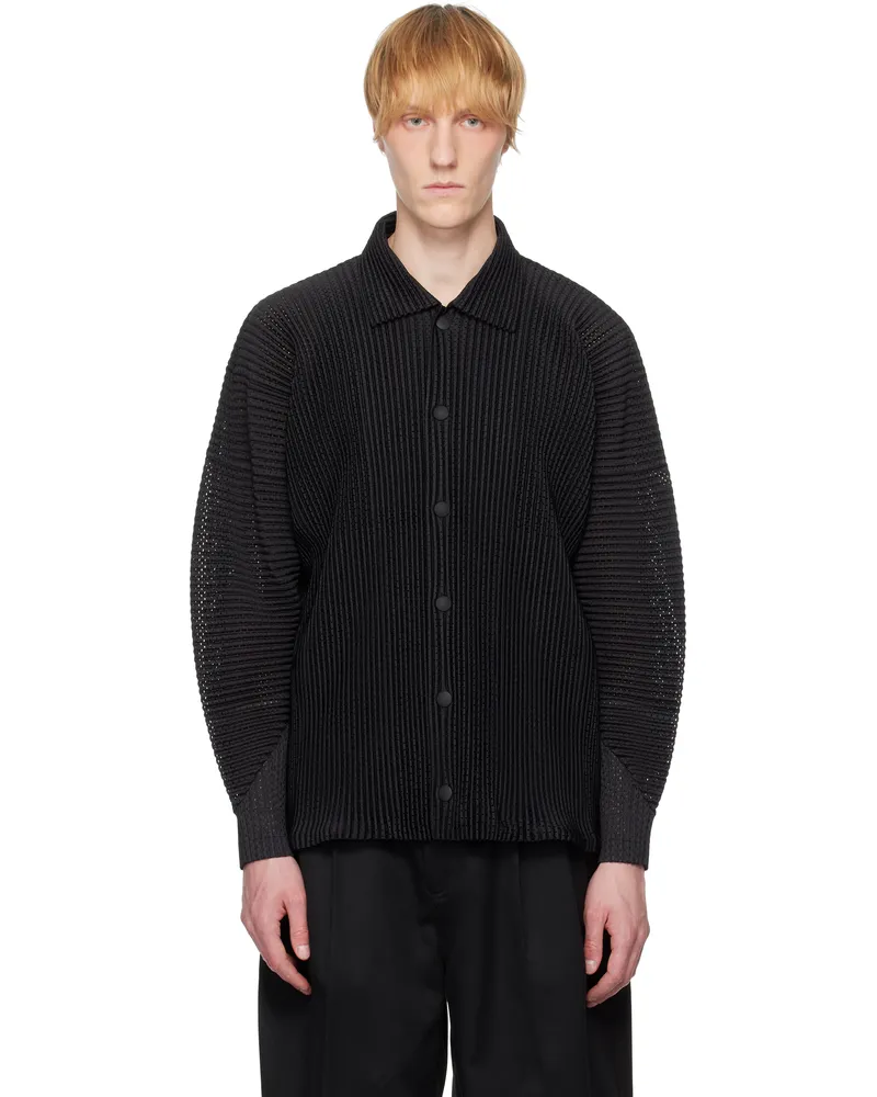 Issey Miyake Black Outer Mesh Jacket 15-black