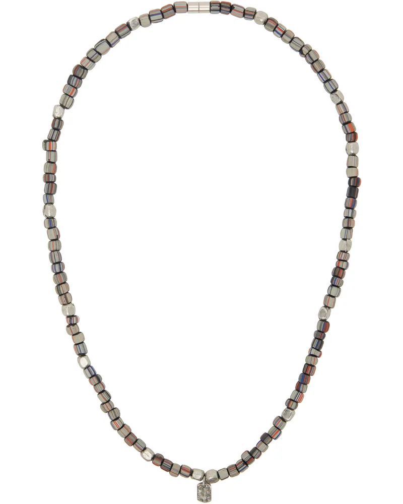Paul Smith Multicolor Stripe Bead Necklace 92