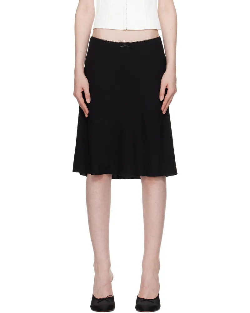 GUIZIO Black Paloma Midi Skirt Black