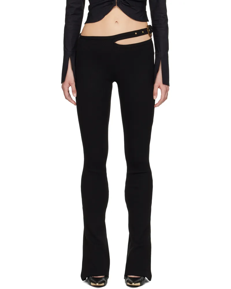 Versace Jeans Black Belted Flared Leggings E899