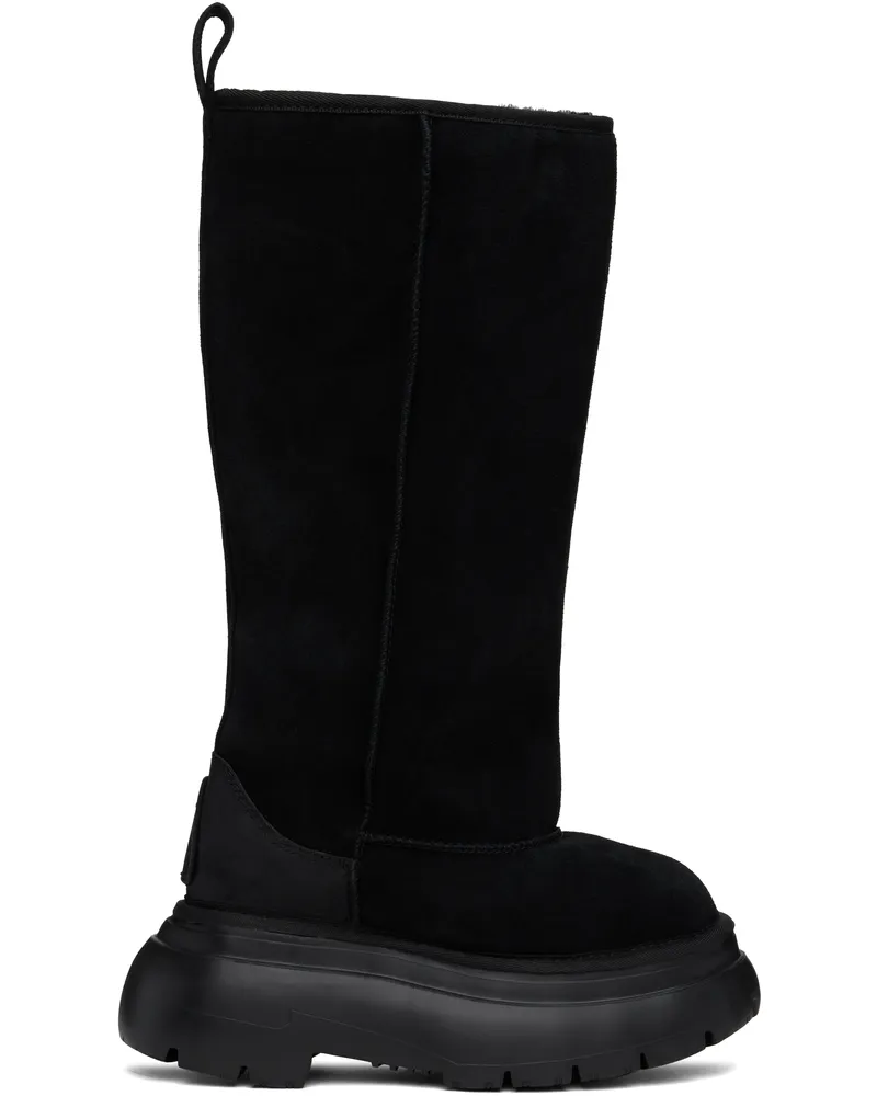 R13 Black Tall Chunky Shearling Boots Black