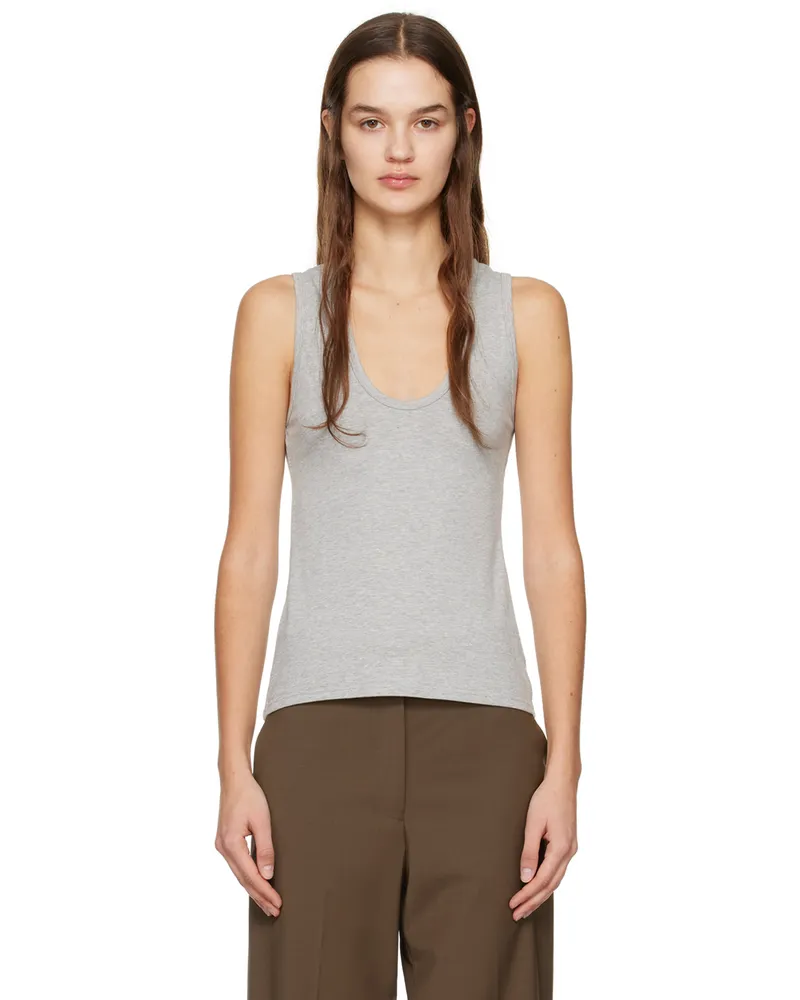 Matteau Gray Deep U Tank Top Heather