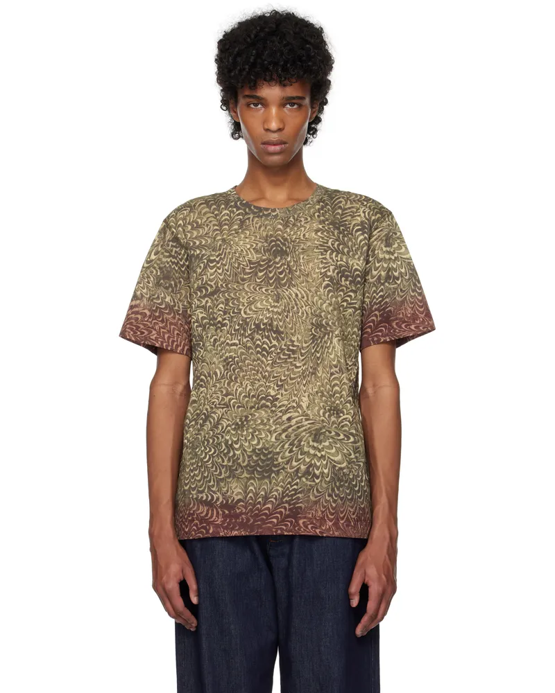 Dries van Noten Khaki Printed Cotton T-shirt 901