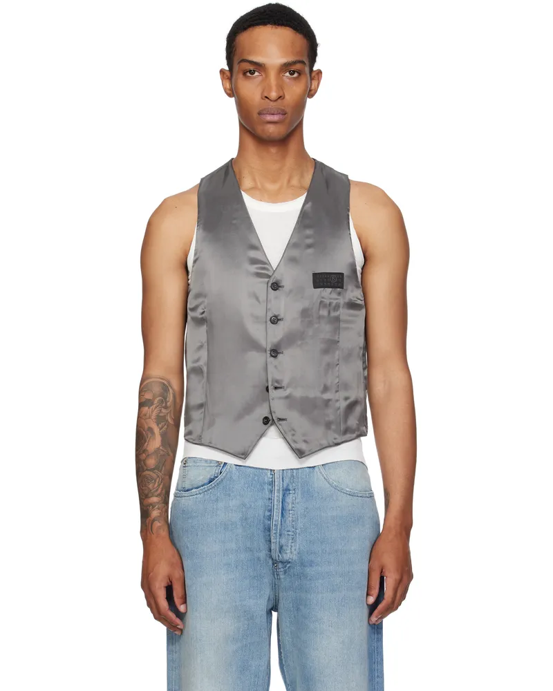 Maison Margiela Gray Satin Vest 860