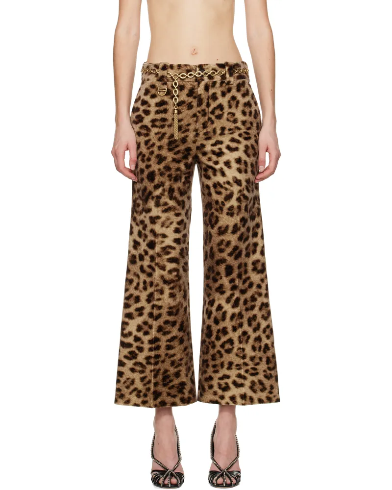 Chloé Brown Cropped Bootcut Trousers 26a