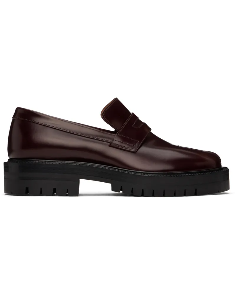Maison Margiela Burgundy Tabi County Loafers H8913