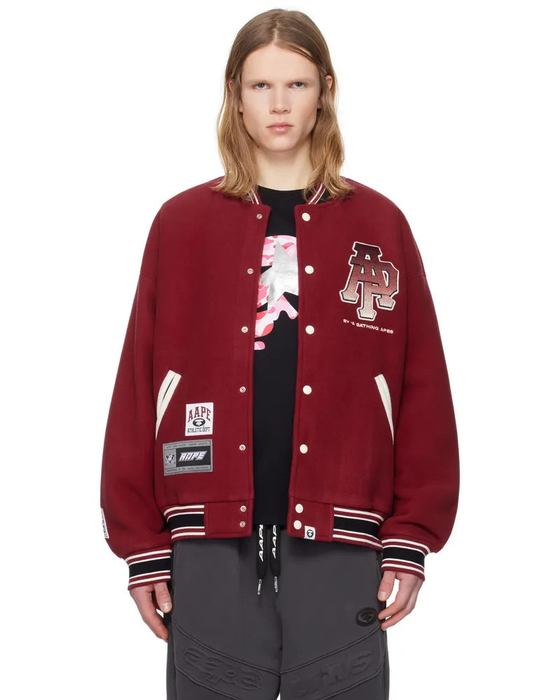 AAPE by A Bathing Ape Red AAPE Main Bomber Jacket Bdx