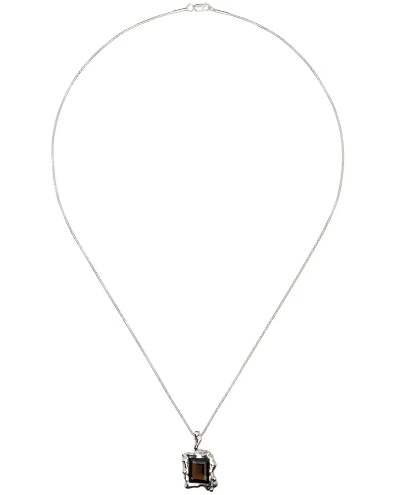 FARIS Silver Cornice Necklace Smokey