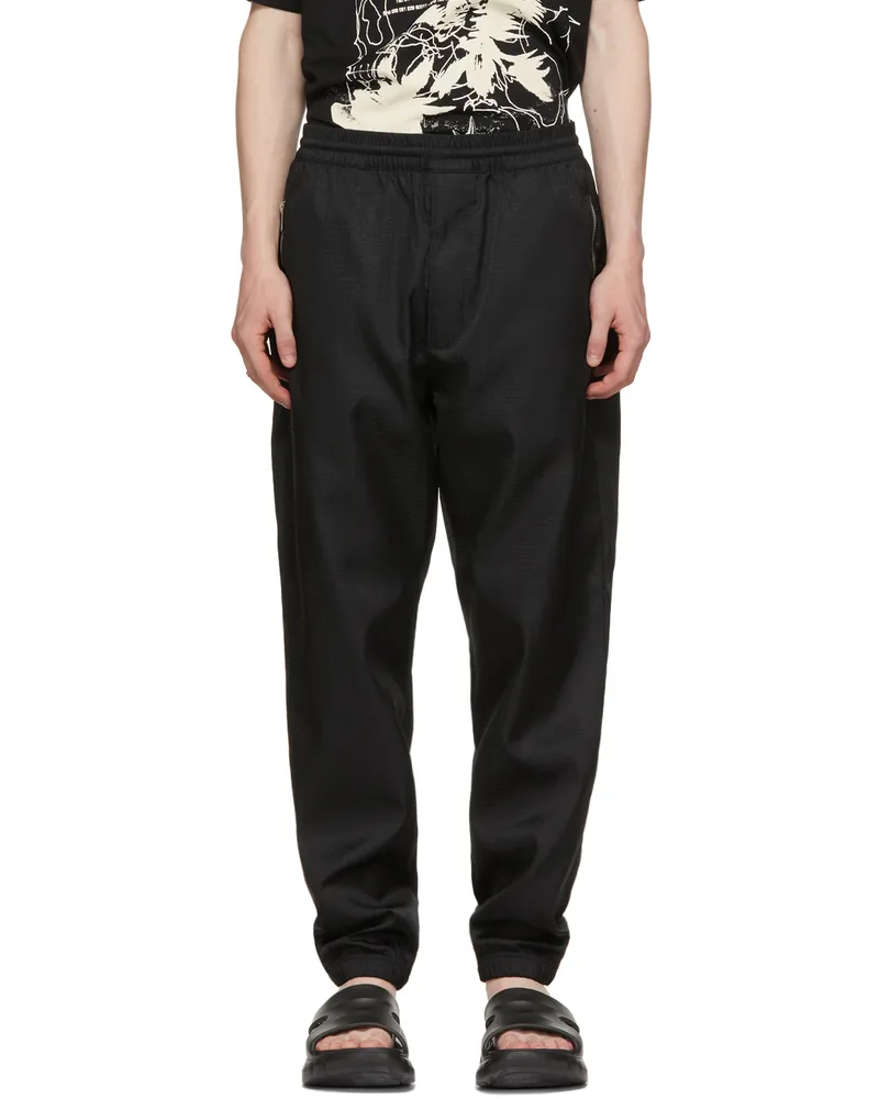 Givenchy Black Nylon Logo Track Pants 001-black