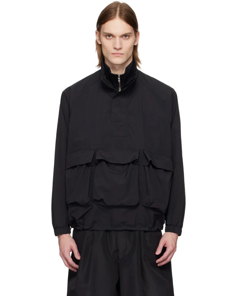 Snow Peak Black Nylon Tussah Anorak Black