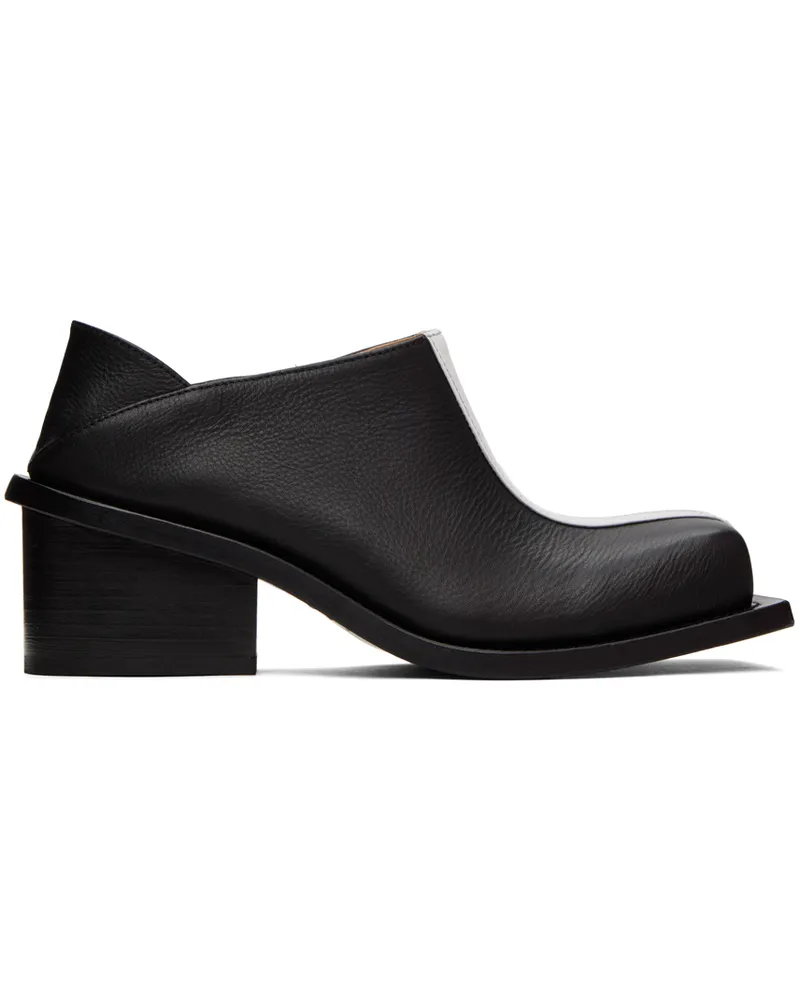 Fidan Novruzova SSENSE Exclusive Black & White Fonda Chunky Heel Mules Black